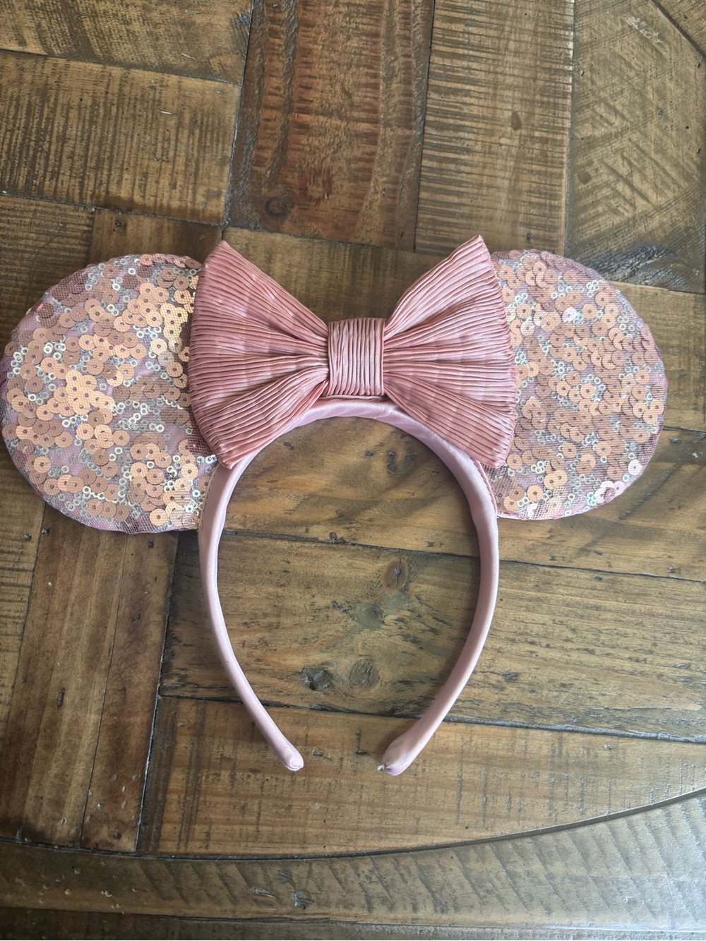 Authentic Disney Parks Ears Pink Sequin Headband